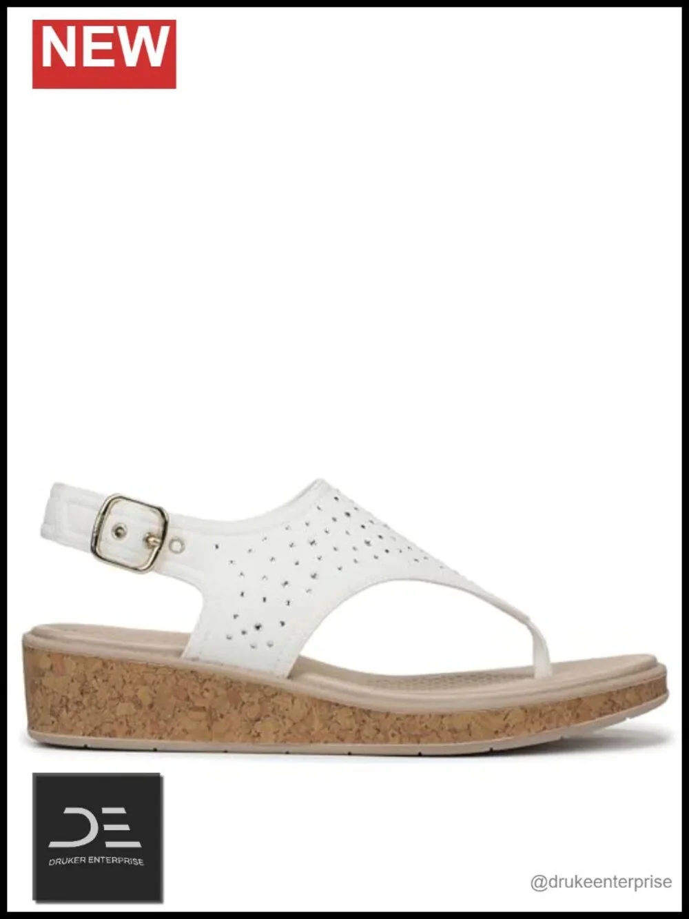 LifeStride Women's Beachy Bright Thong Wedge Sandals w/ Rhinestone Accents